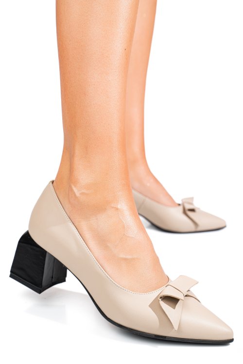 Pantofi bej piele naturala 5s77463