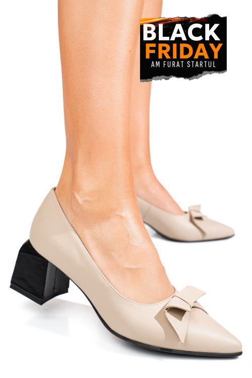 Pantofi bej piele naturala 5s77463