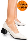 PANTOFI BEJ PIELE NATURALA 5S77460