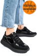 Pantofi sport negri piele naturala lacuita 4s7754
