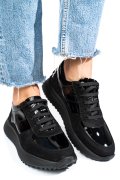 PANTOFI SPORT NEGRI PIELE NATURALA LACUITA 4S7754