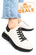 PANTOFI SPORT BEJ TALPA NEAGRA PIELE NATURALA 3S77011B