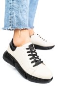PANTOFI SPORT BEJ TALPA NEAGRA PIELE NATURALA 3S77011B