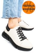 PANTOFI SPORT BEJ TALPA NEAGRA PIELE NATURALA 3S77011B