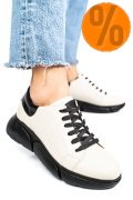 PANTOFI SPORT BEJ TALPA NEAGRA PIELE NATURALA 3S77011B