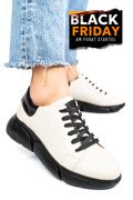 PANTOFI SPORT BEJ TALPA NEAGRA PIELE NATURALA 3S77011B