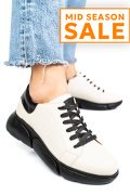PANTOFI SPORT BEJ TALPA NEAGRA PIELE NATURALA 3S77011B