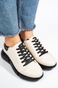 PANTOFI SPORT BEJ TALPA NEAGRA PIELE NATURALA 3S77011B