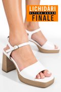 SANDALE ALBE PIELE NATURALA LACUITA 1495868