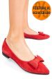 Balerini rosii piele naturala intoarsa 3s7708