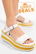 SANDALE ALB GALBEN PIELE NATURALA 6603661