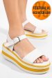 Sandale alb galben piele naturala 6603661