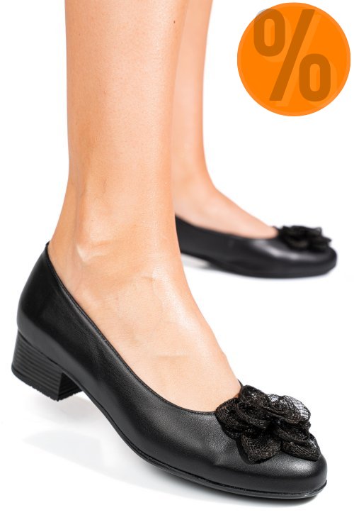 Pantofi negri piele naturala 2s7756br-ii