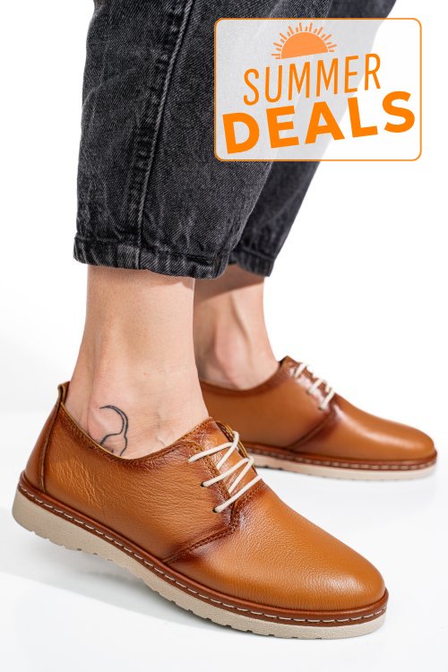 Pantofi maro piele naturala as77150