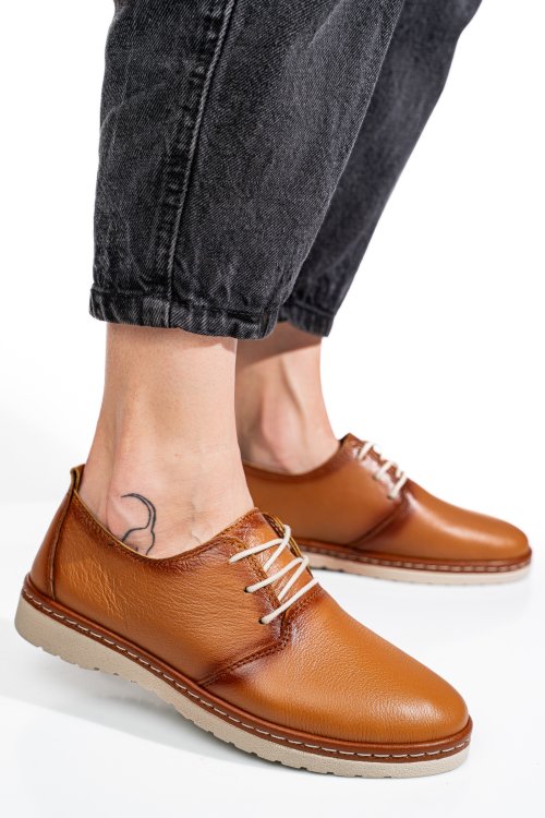 Pantofi maro piele naturala as77150
