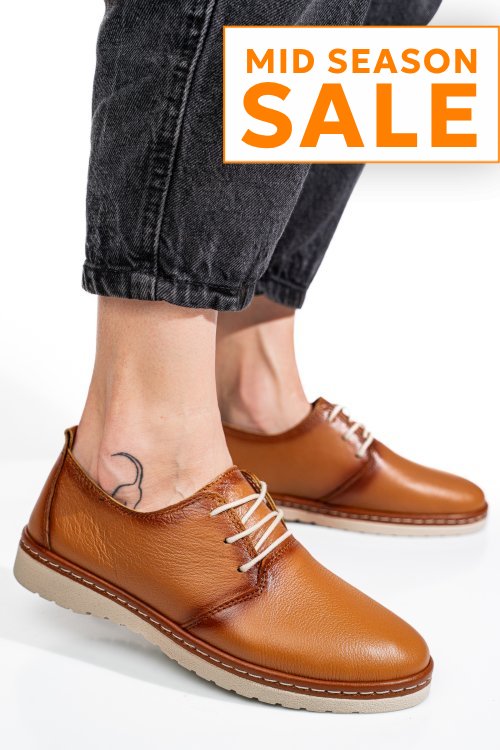 Pantofi maro piele naturala as77150