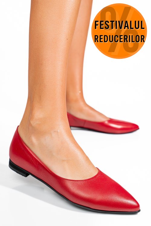 Balerini rosii piele naturala 3s7707