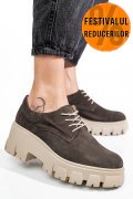 PANTOFI GRI INCHIS PIELE NATURALA INTOARSA 2S77085