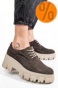 PANTOFI GRI INCHIS PIELE NATURALA INTOARSA 2S77085