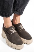 PANTOFI GRI INCHIS PIELE NATURALA INTOARSA 2S77085