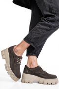 PANTOFI GRI INCHIS PIELE NATURALA INTOARSA 2S77085