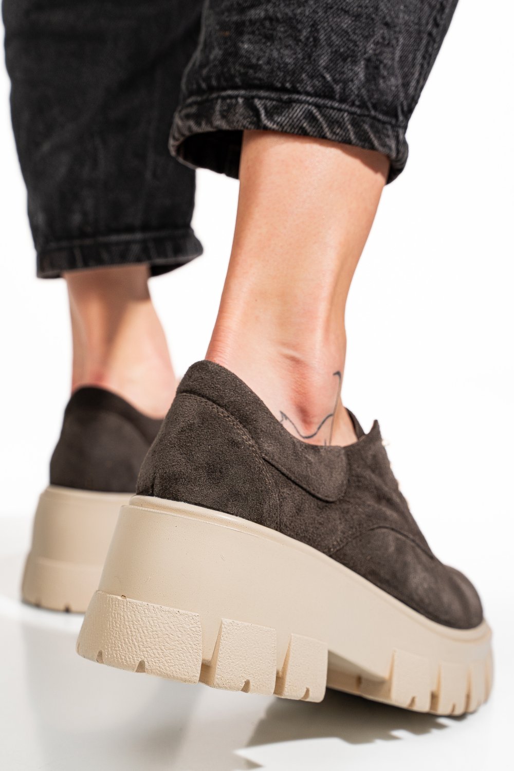 PANTOFI GRI INCHIS PIELE NATURALA INTOARSA 2S77085