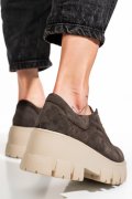PANTOFI GRI INCHIS PIELE NATURALA INTOARSA 2S77085