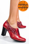 PANTOFI ROSII TOC NEGRU PIELE NATURALA 5S77771