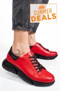 PANTOFI SPORT ROSII PIELE NATURALA 3S77011B
