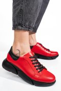 PANTOFI SPORT ROSII PIELE NATURALA 3S77011B