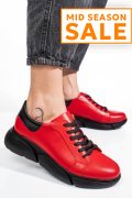 PANTOFI SPORT ROSII PIELE NATURALA 3S77011B