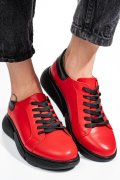 PANTOFI SPORT ROSII PIELE NATURALA 3S77011B