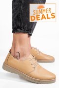 PANTOFI BEJ PIELE NATURALA AS77150