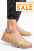 PANTOFI BEJ PIELE NATURALA AS77150