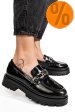 Mocasini negri piele aturala lacuita 7s7733