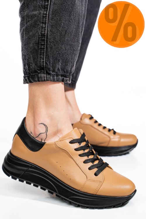 Pantofi sport maro piele naturala 3s77011b