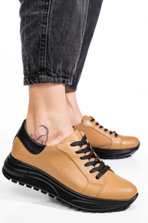 Pantofi sport maro piele naturala 3s77011b
