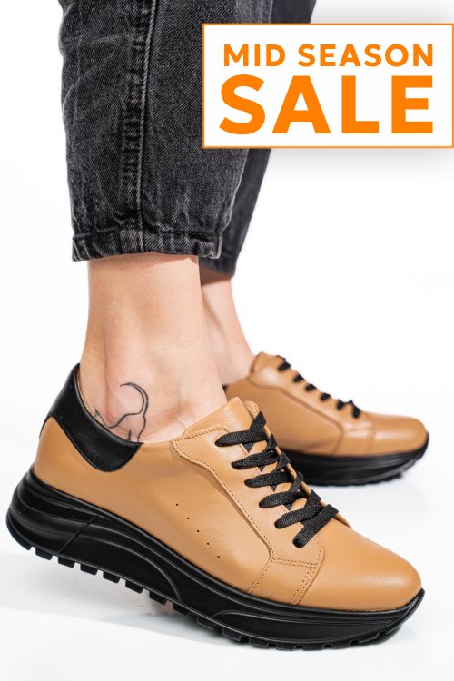 Pantofi sport maro piele naturala 3s77011b