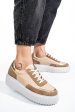 Pantofi sport bej piele naturala 4s77228