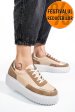 Pantofi sport bej piele naturala 4s77228