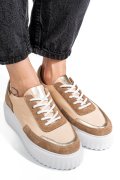PANTOFI SPORT BEJ PIELE NATURALA 4S77228