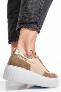 PANTOFI SPORT BEJ PIELE NATURALA 4S77228
