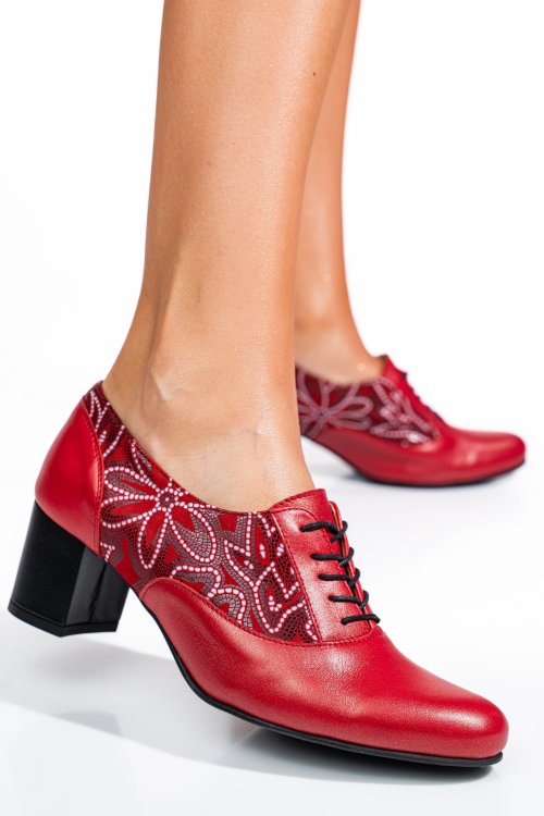 Pantofi rosii piele naturala 1s77515pa