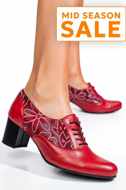 Pantofi rosii piele naturala 1s77515pa