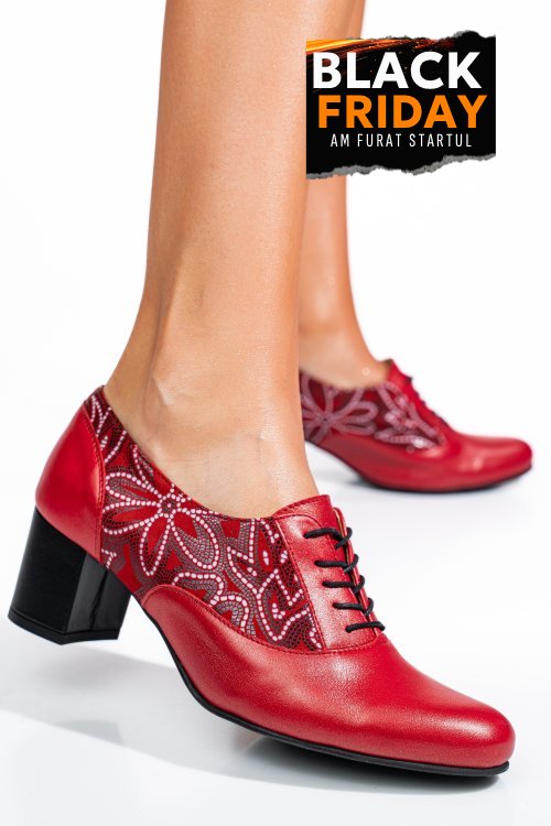 Pantofi rosii piele naturala 1s77515pa