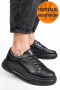 PANTOFI SPORT NEGRI PIELE NATURALA ASPW429