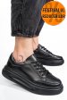 Pantofi sport negri piele naturala aspw429