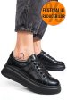 Pantofi sport black piele naturala lacuita fsp002-283