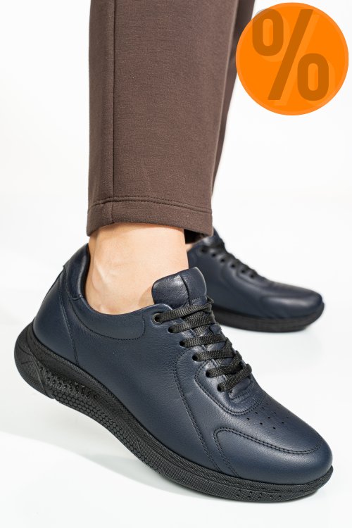 Pantofi sport albastri piele naturala 4s77003