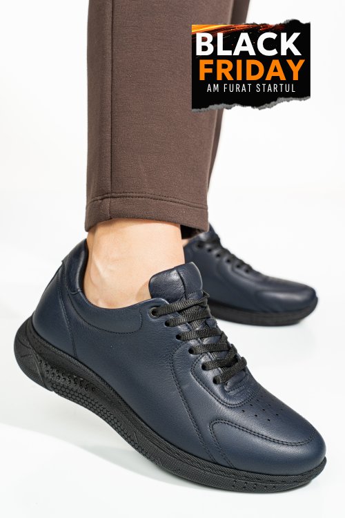 Pantofi sport albastri piele naturala 4s77003